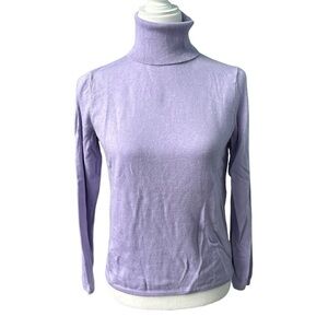 Ann Taylor Lilac Turtleneck Long Sleeve Sweater Size Medium Petite